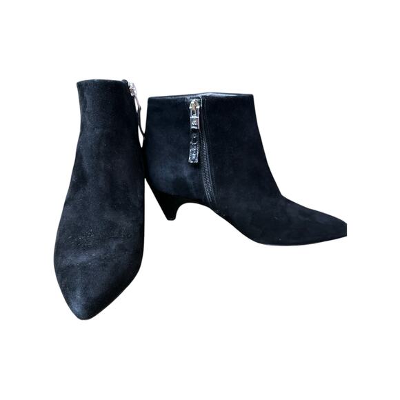 Sam Edelman Shoes - Women’s Sam Edelman Black Zip Up Suede Kinzey Ankle Kitten Heeled Booties Size 7